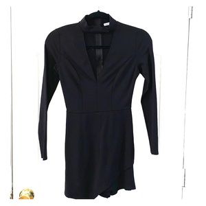 Black, long sleeve, romper
